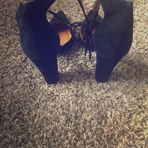 Black Tie Up Heels